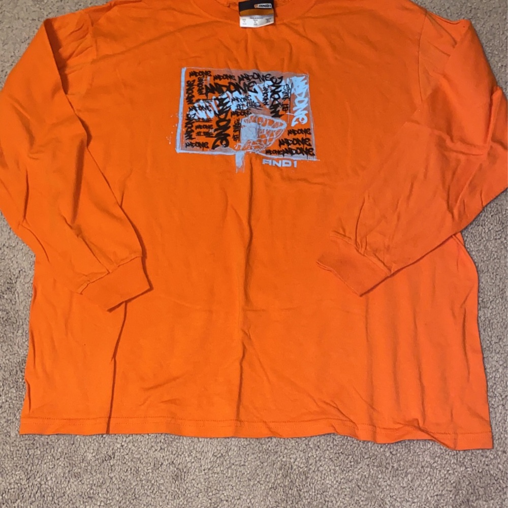 AND1 Men's Orange Graphic Shirt